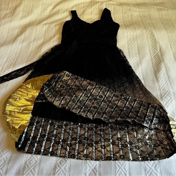 NWT Worthington Black and Gold Lace Dress Size 4 - Picture 7 of 9
